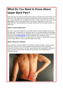 What Do You Need to Know About Upper Back Pain