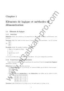 Généralités et Arithmétique dans Z (Notions de logique,Théorie des ensembles,Relations binaires et Applications, Arithmétique dans Z  PDF.