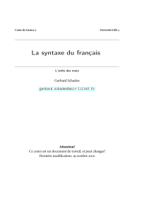 La syntaxe du francais IMPORT