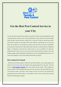 Get the Best Pest Control Service in your City