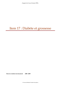 Diabete et Grossesse