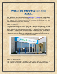 What are the different types of water pumps  - Thinkwater AU