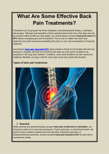 What Are Some Effective Back Pain Treatments