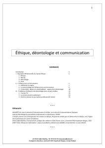 ETHIQUE, DEONTOLOGIE ET COMMUNICATION  cours 2020 ucao 1