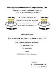Machines &eacute;lectriques &agrave; courant alternatif - Cours Master