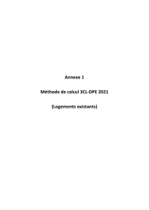 Méthode Calcul DPE 3CL-DPE 2021 Logements Existants