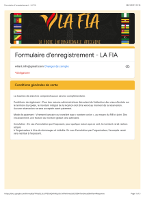 Formulaire d'enregistrement - LA FIA 5