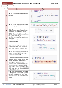 Feuille d'exercices Transitions & Animations HTML5 & CSS
