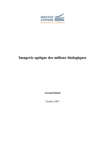 Cours de Biophotonique Arnaud Dubois