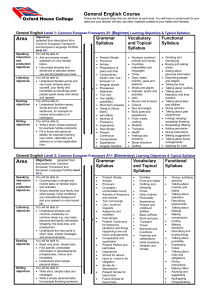 handout 3 - general english course objectives and syllabus - workshop david hayes