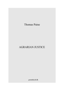 Agrarian justice - Thomas Paine