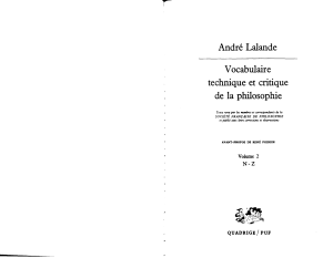 Andre Lalande - Vocabulaire Technique et Critique de la Philosophie, 2 - n-z (Quadrige-PUF) (1997) 335p (pdf)