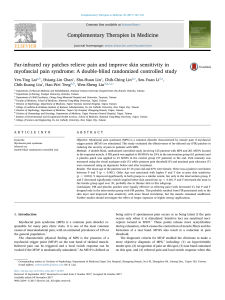 Far-infrared ray patches relieve pain and improve skin sensitivity in myofascial pain syndrome a double-blind randomized controlled study