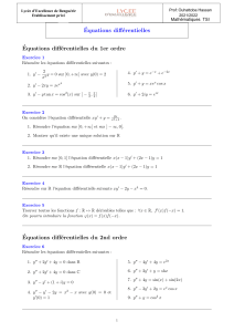 9TD- Equations différentielles