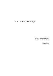 Cours SQL : Maintenance, Manipulation et Contrôle des Bases de Données