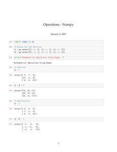 Operations - Numpy