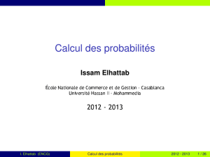 Calcul des probabilités - Cours et exercices