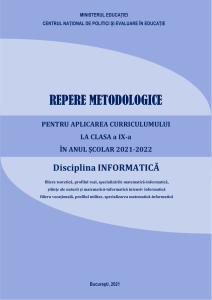 Ghid Curriculum Informatică - Clasa a IX-a Rom&acirc;nia