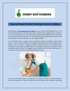 How to Choose the Best Cleaning Services in Sydney