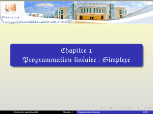 Programmation Lin&eacute;aire : Simplexe - Cours Recherche Op&eacute;rationnelle