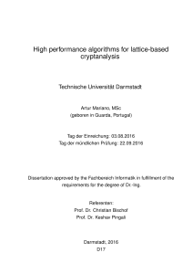 thesis High performance algorithms for lattice-based