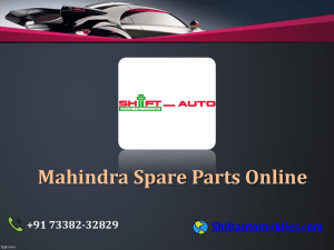 Mahindra Spare Parts Online - Shiftautomobiles