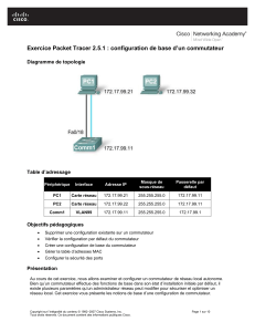 Config de base d'un Switch PT