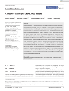 Intl J Gynecology Obste - 2021 - Koskas - Cancer of the corpus uteri 2021 update