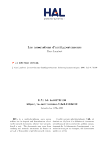 Associations ANTI HYPERTENSEUR - Document 2009 SERGE TSIATOLAKA