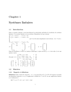 Chapitre 1 Systèmes linéaires