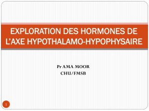 EXPLORATION DES HORMONES DE L’AXE HYPOTHALAMO-HYPOPHYSAIRE (1)