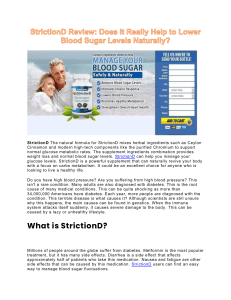 Is StrictionD Blood Sugar Support Good?