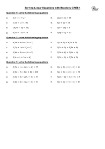 Solving Linear Equations with Brackets R