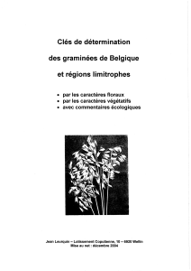 Clés de détermination des poacées (ex: graminées) de Belgique et régions limitrophes