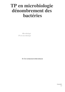 TP en microbiologie(dénombrement des bactéries)