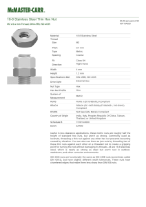 18-8 Stainless Steel Thin Hex Nut, M2 x 0.4 mm Thread, DIN 439B, ISO 4035   McMaster-Carr