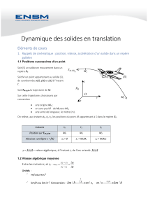 Support cours et TD dynamique en translation