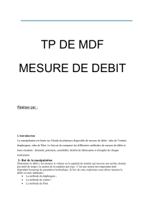 TP D E MDF MESURE DE DEBIT Realiser par
