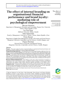 The effect of internal branding on organisationnal financial performance and brand loyalty