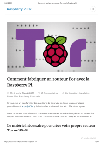 Comment fabriquer un routeur Tor avec la Raspberry Pi 