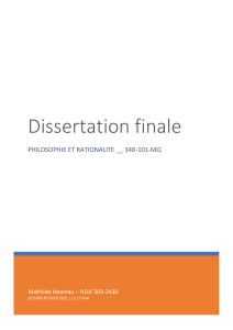 Dissertation sur le bonheur et la rationalit&eacute; en philosophie