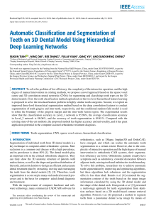 Automatic Classification and Segmentation of Teeth on 3D Dental Model Using Hierarchical Deep Learning Networks