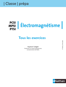 Électromagnétisme : Exercices PCSI, MPSI, PTSI