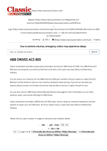 ABB Drives ACS 800 refurbished parts & repair   2 yr warranty   Worldwide shipping