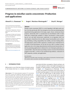 Progress in micellar casein concentrate