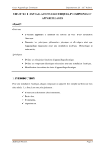 Cours Appareillage Electrique: Installations et Appareillages