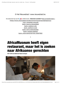 AfricaMuseum heeft eigen restaurant, maar het is zoeken naar... (Tervuren) - Het Nieuwsblad