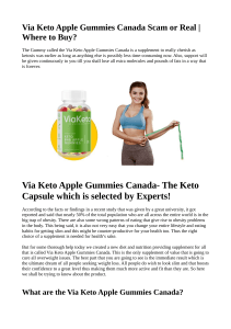 Via Keto Apple Gummies Canada