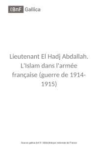 L'Islam dans l'armée francaise   [...]Abdallah El bpt6k854595g