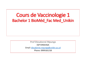 Cours de Vaccinologie 1: Pr&eacute;sentation du cours